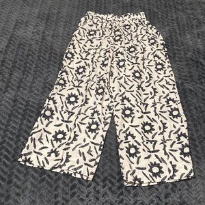 Floral print linen pants